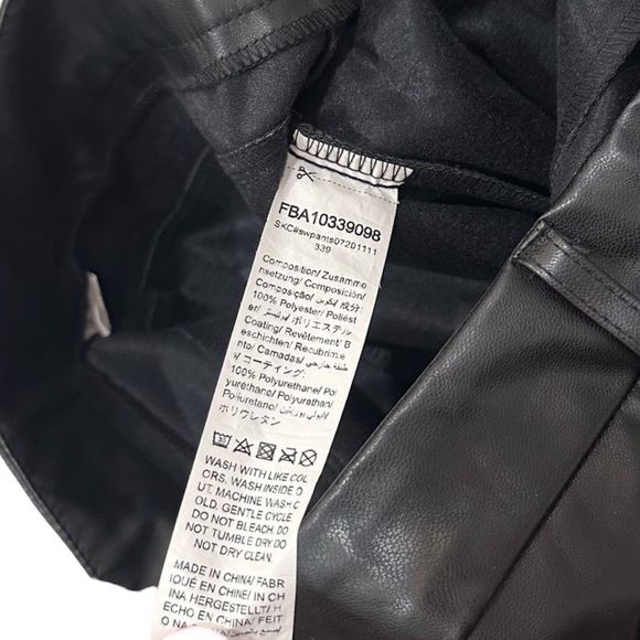 MakeMeChic Women's Faux Leather Pants Straight Wide Leg Leather Pants Black - Picture 8 of 8